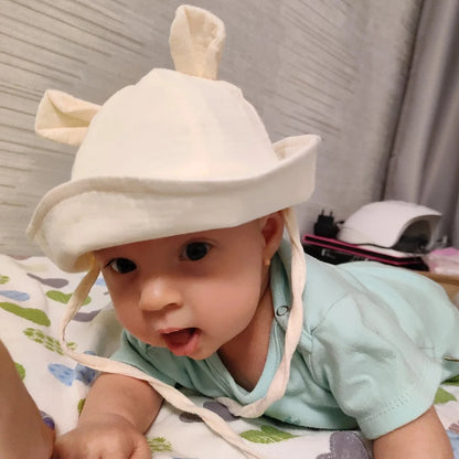 Muslin Cotton Baby Hat Summer Infant Cap Panama for Kids Soft Baby Sun Hats Girls Boys Bucket Hat Accessories Children 3-12M - ZOOMNSTORE