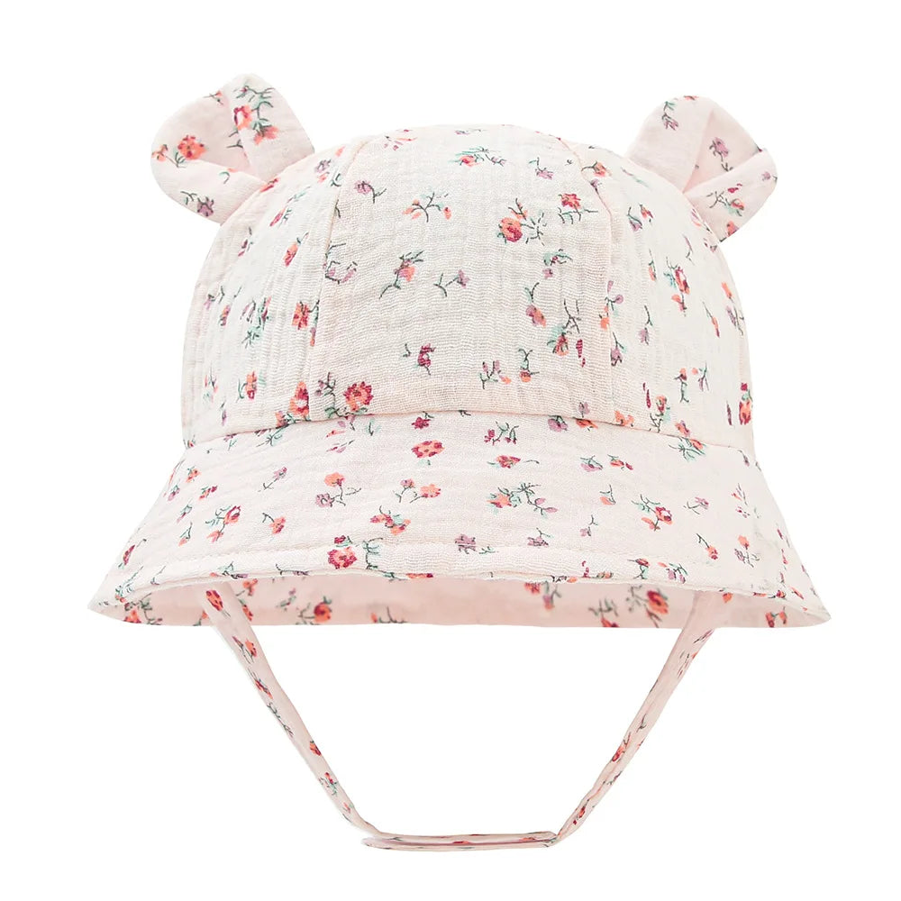 Muslin Cotton Baby Hat Summer Infant Cap Panama for Kids Soft Baby Sun Hats Girls Boys Bucket Hat Accessories Children 3-12M - ZOOMNSTORE