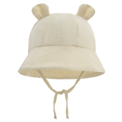 Muslin Cotton Baby Hat Summer Infant Cap Panama for Kids Soft Baby Sun Hats Girls Boys Bucket Hat Accessories Children 3-12M - ZOOMNSTORE
