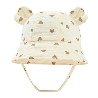 Muslin Cotton Baby Hat Summer Infant Cap Panama for Kids Soft Baby Sun Hats Girls Boys Bucket Hat Accessories Children 3-12M - ZOOMNSTORE