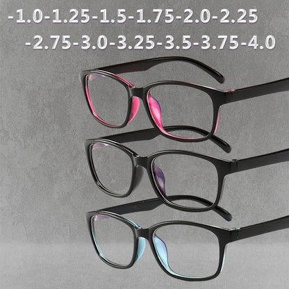 Myopia Glasses Black Frame - Rectangular Plastic Frame Eyewear for Men & Women - ZOOMNSTORE