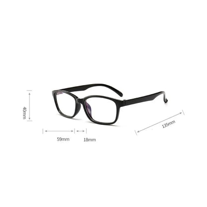 Myopia Glasses Black Frame - Rectangular Plastic Frame Eyewear for Men & Women - ZOOMNSTORE