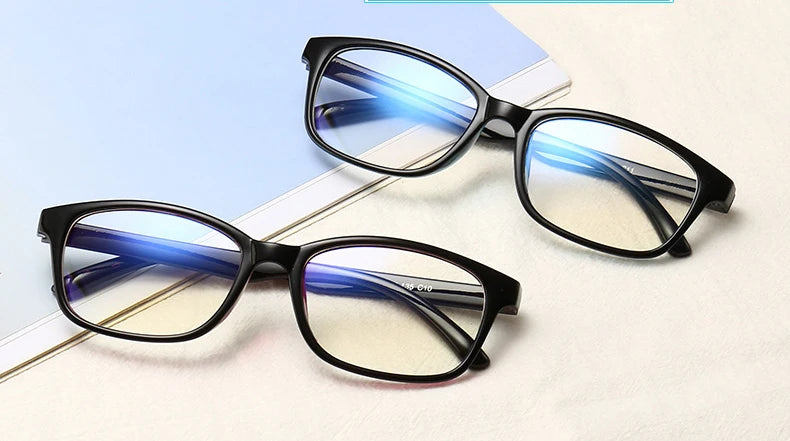 Myopia Glasses Black Frame - Rectangular Plastic Frame Eyewear for Men & Women - ZOOMNSTORE