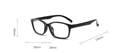 Myopia Glasses Black Frame - Rectangular Plastic Frame Eyewear for Men & Women - ZOOMNSTORE