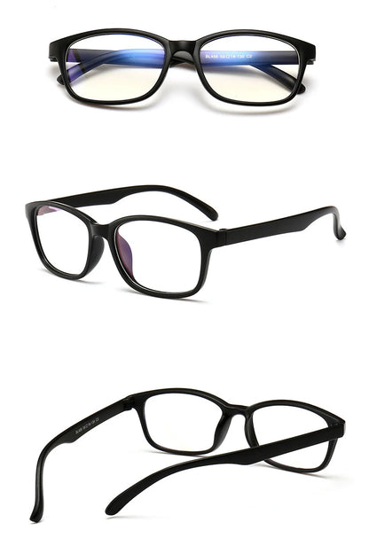 Myopia Glasses Black Frame - Rectangular Plastic Frame Eyewear for Men & Women - ZOOMNSTORE
