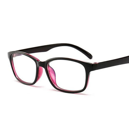 Myopia Glasses Black Frame - Rectangular Plastic Frame Eyewear for Men & Women - ZOOMNSTORE