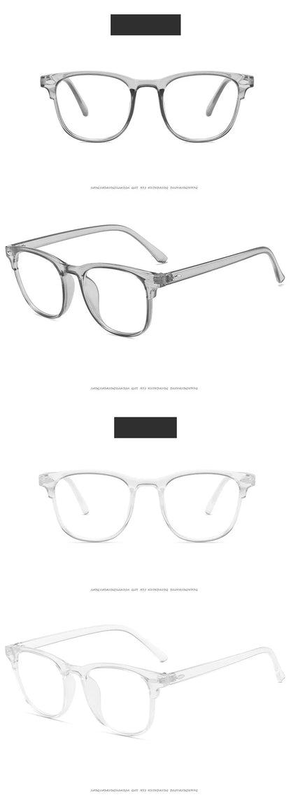 Myopia Glasses - Transparent Lens Eyewear With Black Oval Frame For Women - ZOOMNSTORE