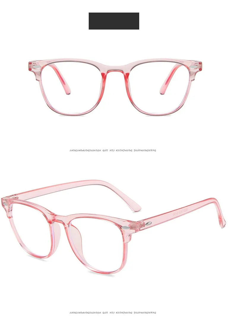 Myopia Glasses - Transparent Lens Eyewear With Black Oval Frame For Women - ZOOMNSTORE