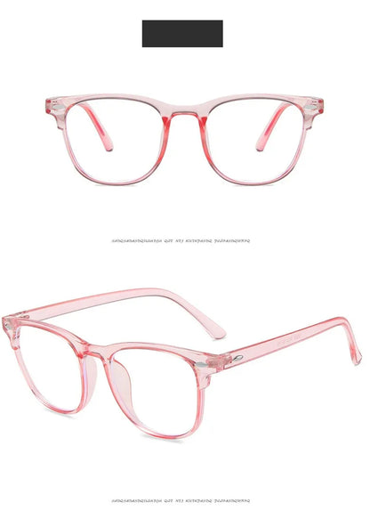 Myopia Glasses - Transparent Lens Eyewear With Black Oval Frame For Women - ZOOMNSTORE