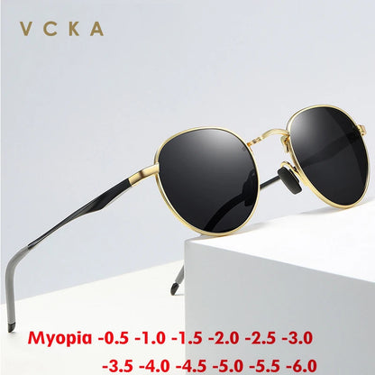 Myopia Sunglasses - Polarized Round Retro Glasses With Custom Prescription & UV400 Protection - ZOOMNSTORE