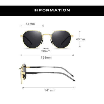 Myopia Sunglasses - Polarized Round Retro Glasses With Custom Prescription & UV400 Protection - ZOOMNSTORE