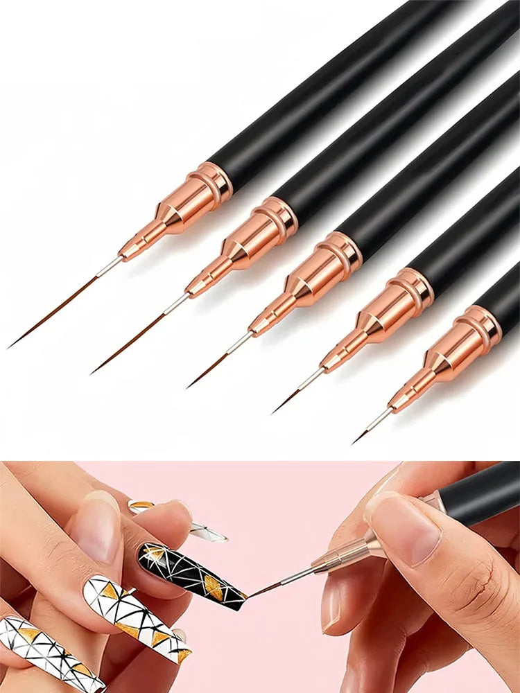 Nail Art Brushes - Professional Nail Brush Set | Fine Detail Liner & Striping Tools - ZOOMNSTORE