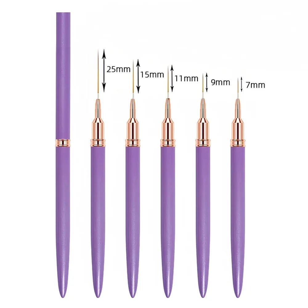 Nail Art Brushes - Professional Nail Brush Set | Fine Detail Liner & Striping Tools - ZOOMNSTORE