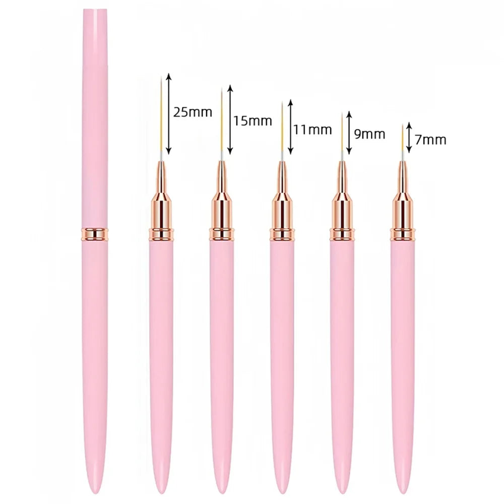 Nail Art Brushes - Professional Nail Brush Set | Fine Detail Liner & Striping Tools - ZOOMNSTORE