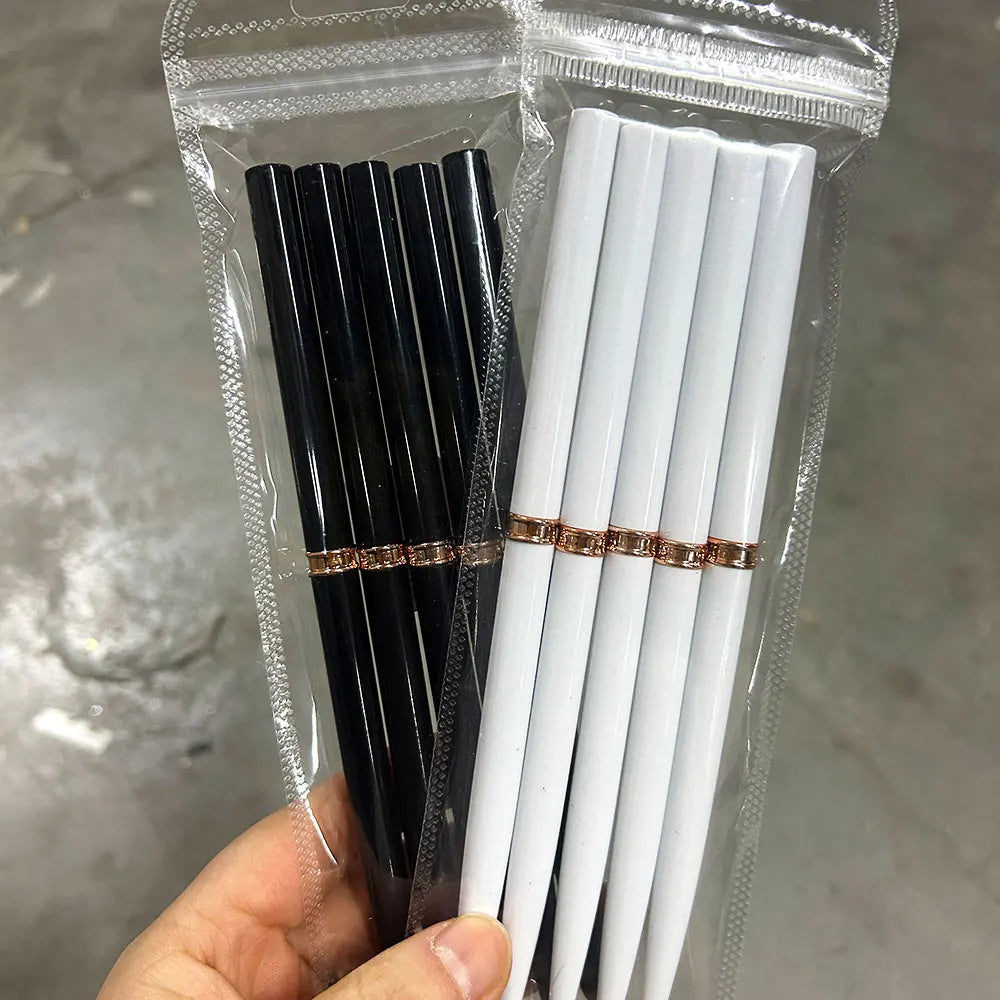 Nail Art Liner Brushes - Ultra-Thin Painting Tool Set 510pcs PinkBlack - ZOOMNSTORE