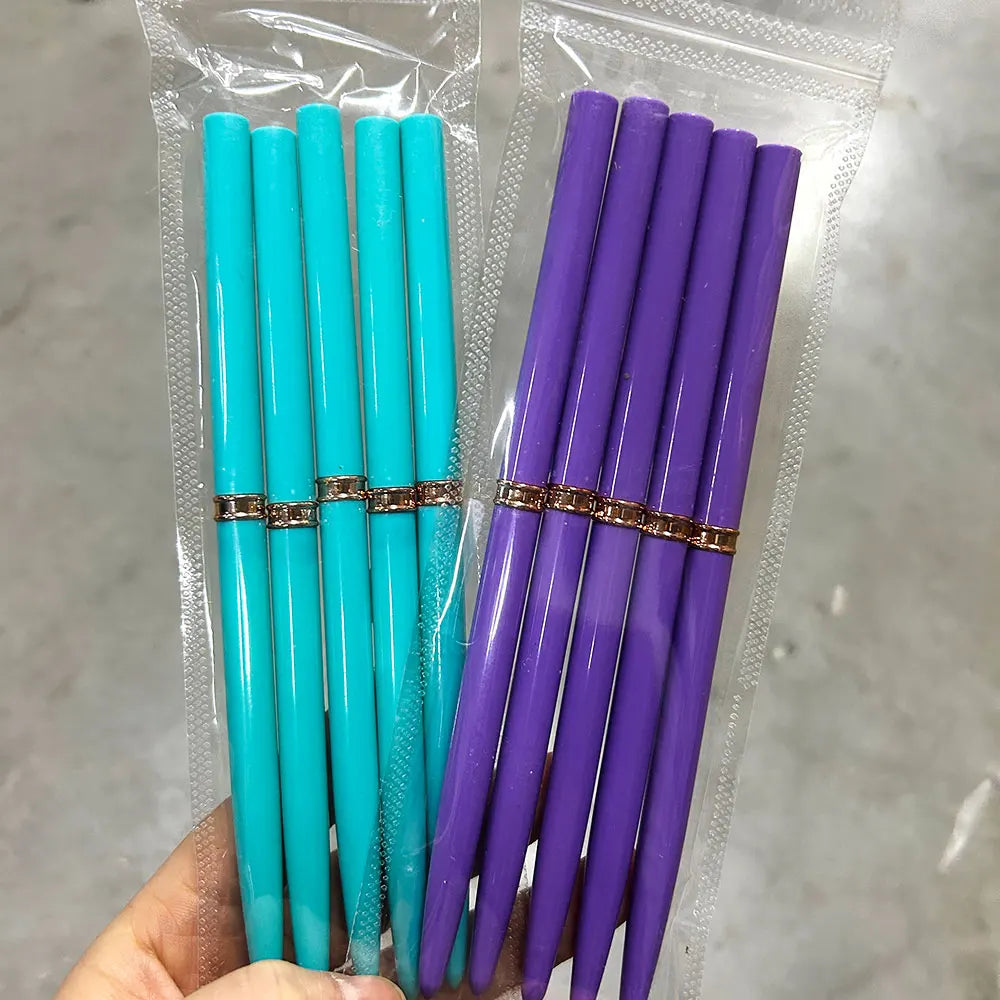 Nail Art Liner Brushes - Ultra-Thin Painting Tool Set 510pcs PinkBlack - ZOOMNSTORE