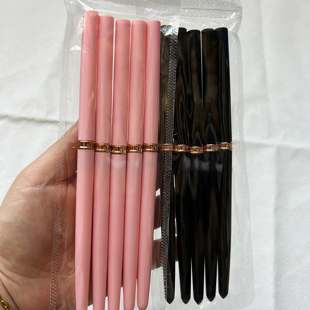 Nail Art Liner Brushes - Ultra-Thin Painting Tool Set 510pcs PinkBlack - ZOOMNSTORE