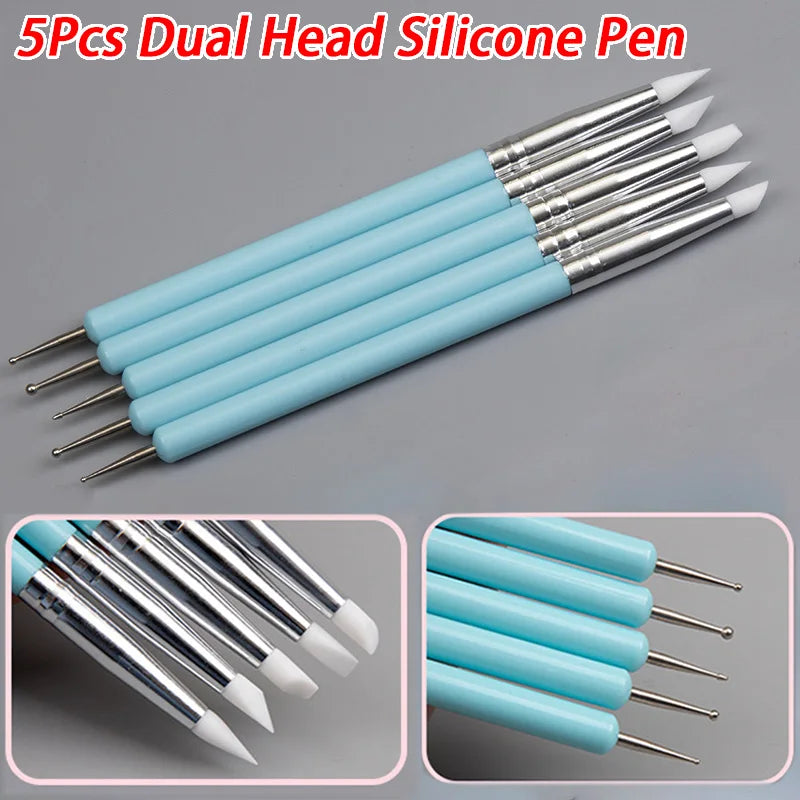 Nail Art Liner Brushes - Ultra-Thin Painting Tool Set 510pcs PinkBlack - ZOOMNSTORE