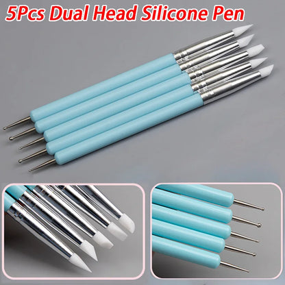 Nail Art Liner Brushes - Ultra-Thin Painting Tool Set 510pcs PinkBlack - ZOOMNSTORE