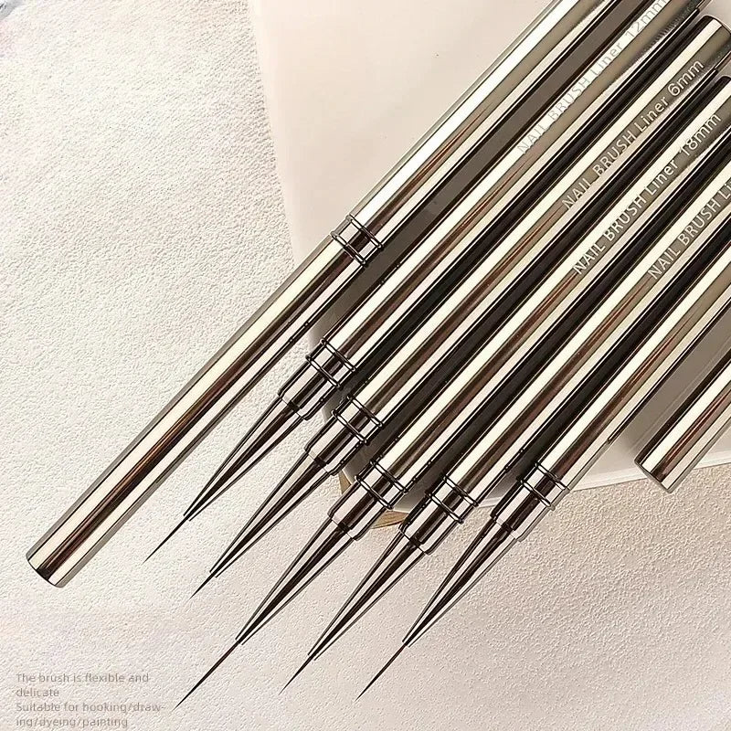 Nail Art Liner Brushes - Professional Striping  Drawing Pens 6-25mm - ZOOMNSTORE