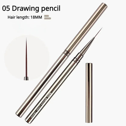 Nail Art Liner Brushes - Professional Striping  Drawing Pens 6-25mm - ZOOMNSTORE