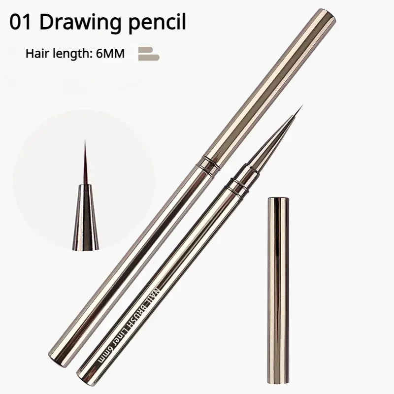 Nail Art Liner Brushes - Professional Striping  Drawing Pens 6-25mm - ZOOMNSTORE