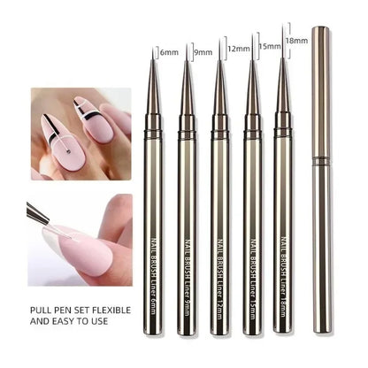 Nail Art Liner Brushes - Professional Striping  Drawing Pens 6-25mm - ZOOMNSTORE