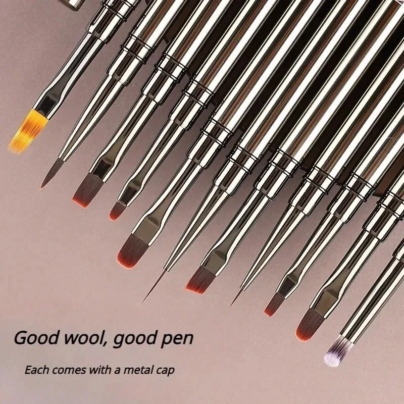 Nail Art Liner Brushes - Professional Striping  Drawing Pens 6-25mm - ZOOMNSTORE