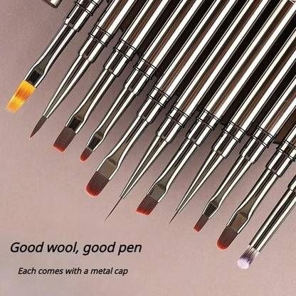 Nail Art Liner Brushes - Professional Striping  Drawing Pens 6-25mm - ZOOMNSTORE