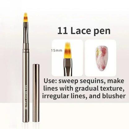 Nail Art Liner Brushes - Professional Striping  Drawing Pens 6-25mm - ZOOMNSTORE