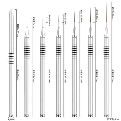 Nail Art Liner Brushes - Professional Striping  Drawing Pens 6-25mm - ZOOMNSTORE