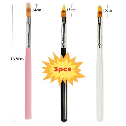 Nail Art Liner Brushes - Professional Striping  Drawing Pens 6-25mm - ZOOMNSTORE