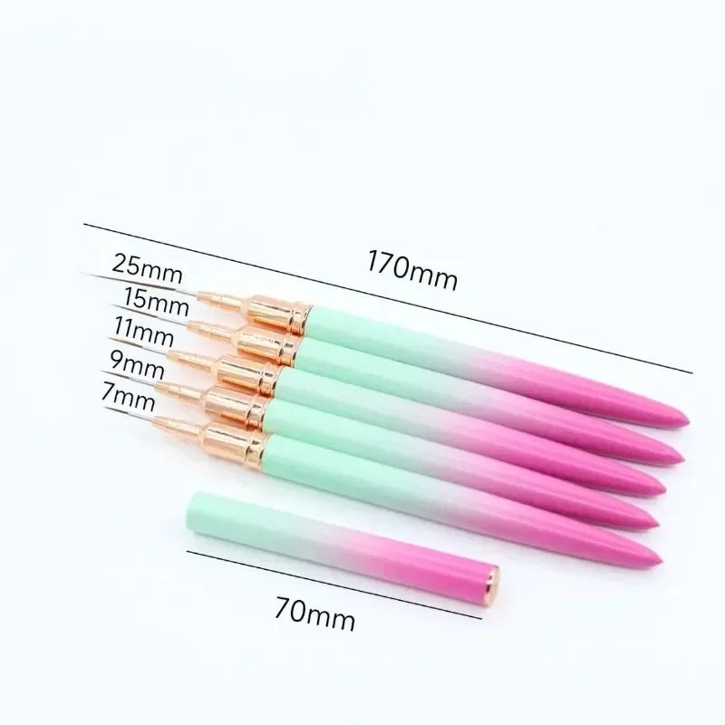 Nail Art Liner Brushes - Professional Striping  Drawing Pens 6-25mm - ZOOMNSTORE