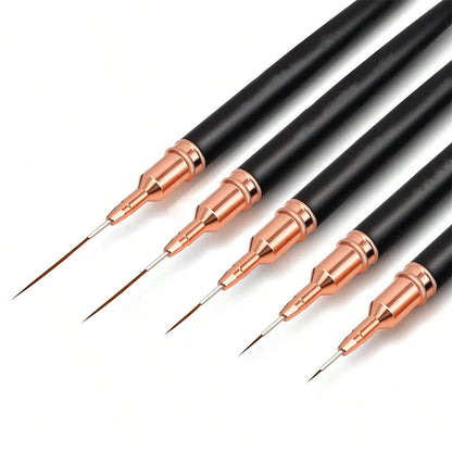 Nail Art Liner Brushes - Ultra-Thin Painting Tool Set 510pcs PinkBlack - ZOOMNSTORE