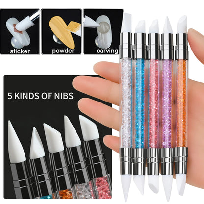 Nail Art Liner Brushes - Ultra-Thin Painting Tool Set 510pcs PinkBlack - ZOOMNSTORE