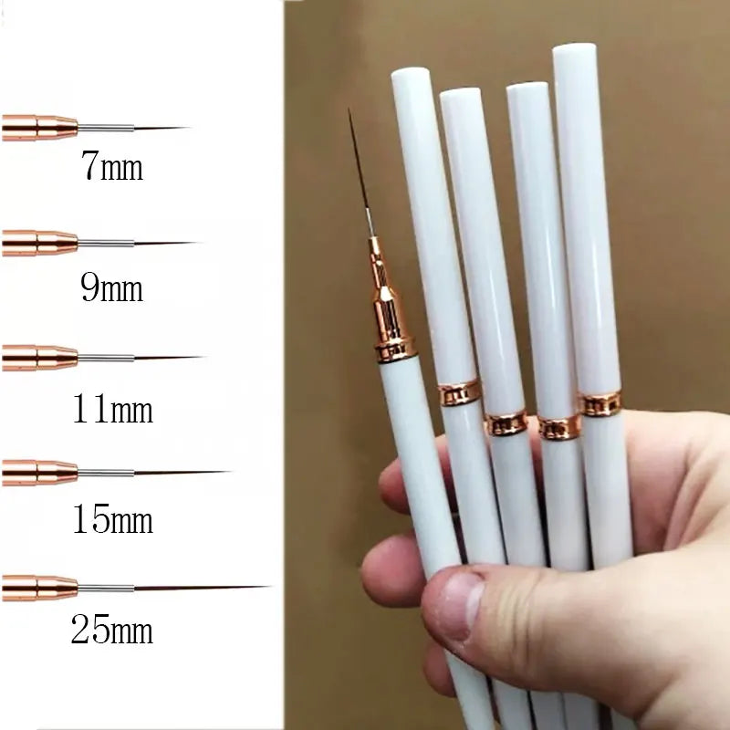 Nail Art Liner Brushes - Ultra-Thin Painting Tool Set 510pcs PinkBlack - ZOOMNSTORE