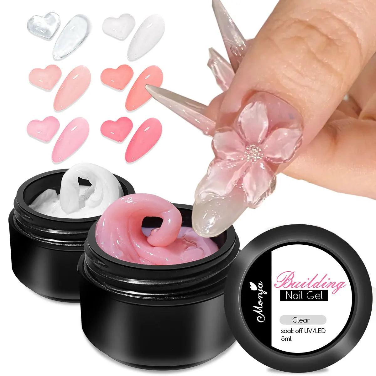 Clear Non-Stick Nail Extension Gel - 3D Sculpting Milky Jelly UVLED Hard Gel - ZOOMNSTORE