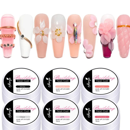 Clear Non-Stick Nail Extension Gel - 3D Sculpting Milky Jelly UVLED Hard Gel - ZOOMNSTORE