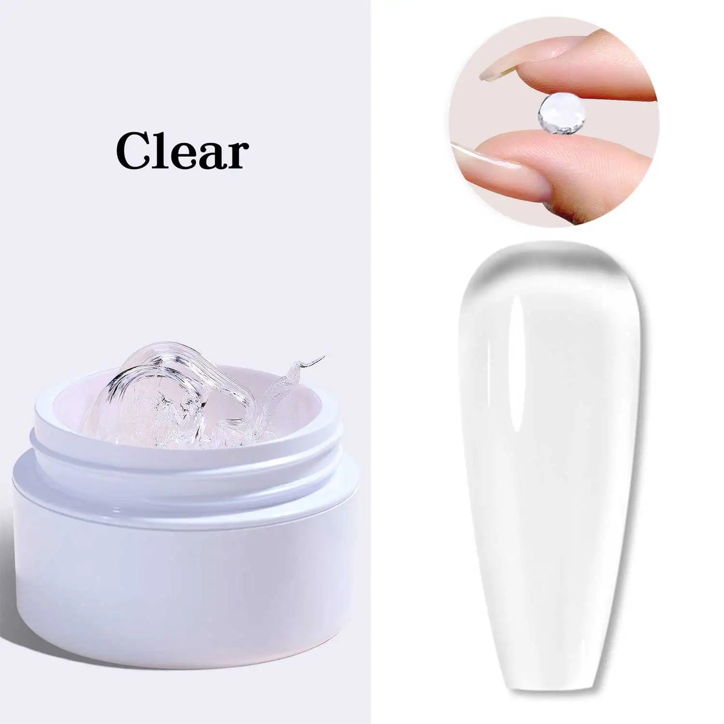Clear Non-Stick Nail Extension Gel - 3D Sculpting Milky Jelly UVLED Hard Gel - ZOOMNSTORE