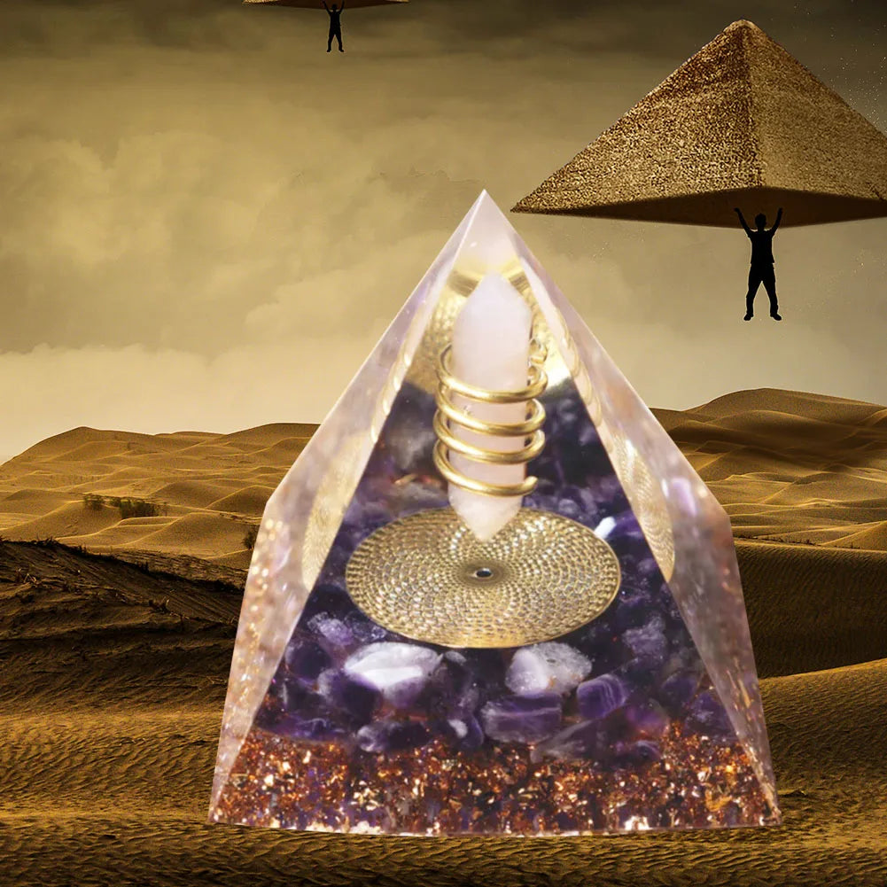 Natural Crystal Energy Pyramids - Handmade EMF Protection Healing Stones for Yoga Meditation - ZOOMNSTORE