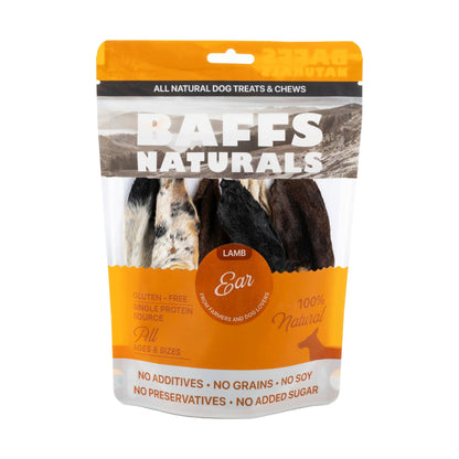 BAFFS NATURALS All-Natural Premium Lamb Ear Dog Chews – (3.5oz Bag) - ZOOMNSTORE