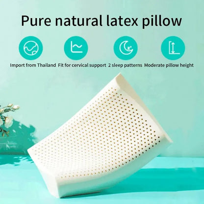 Natural Latex Pillow - Thai Latex Foam Memory Foam Pillow for Cervical Support - ZOOMNSTORE