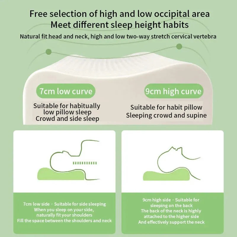 Natural Latex Pillow - Thai Latex Foam Memory Foam Pillow for Cervical Support - ZOOMNSTORE