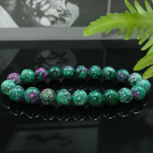 Natural Stone Bead Bracelet - 8MM Epidote Zoisite Quartz Lava Tiger Eye for Men and Women - ZOOMNSTORE