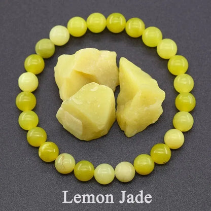 Natural Stone Bead Bracelet - 8MM Epidote Zoisite Quartz Lava Tiger Eye for Men and Women - ZOOMNSTORE