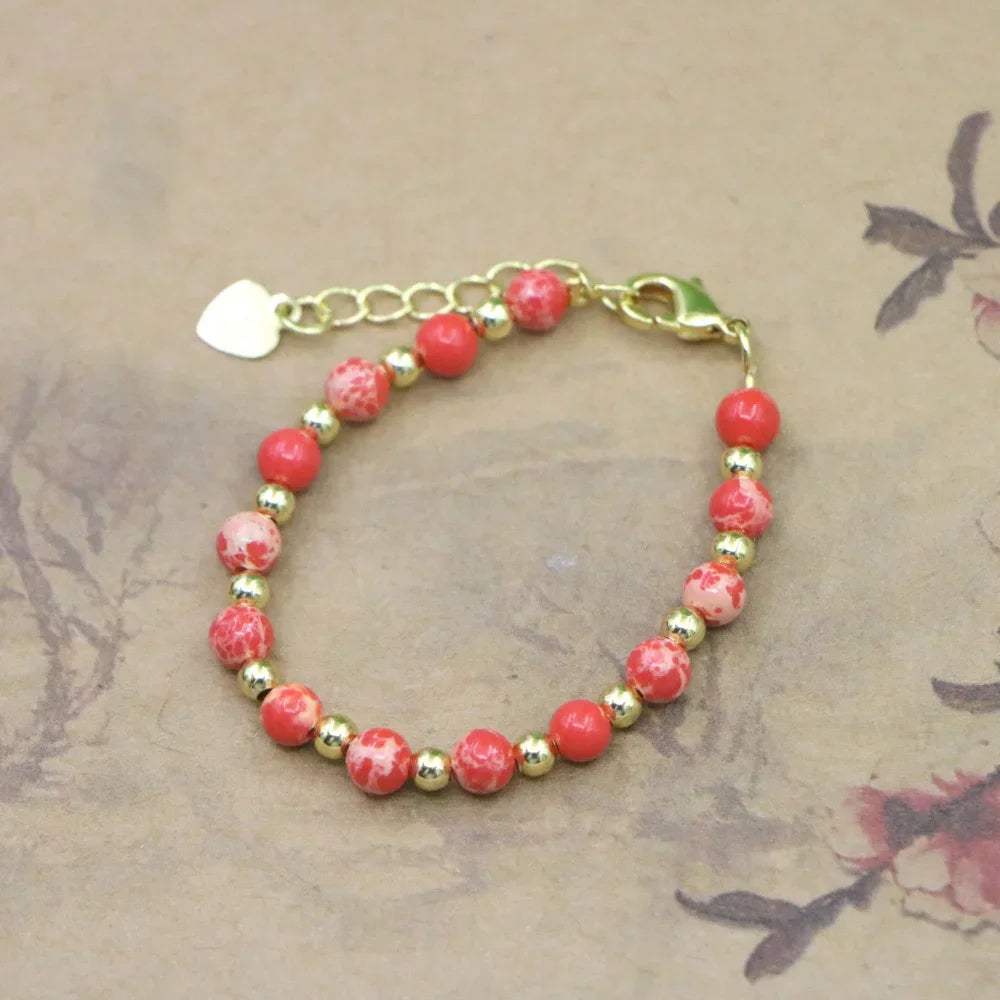 Natural Stone Bead Bracelet for Girls - High Quality Lobster Clasp Jewelry Gift - ZOOMNSTORE