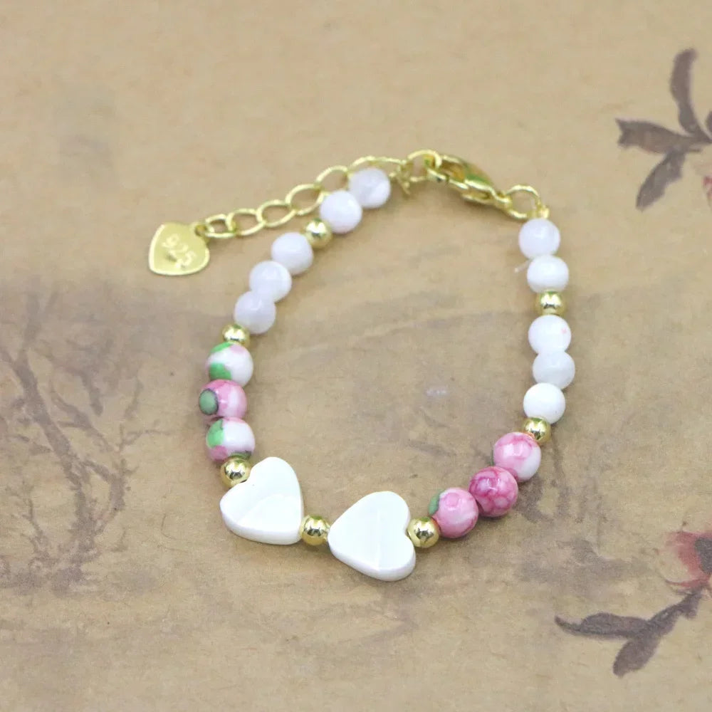 Natural Stone Bead Bracelet for Girls - High Quality Lobster Clasp Jewelry Gift - ZOOMNSTORE