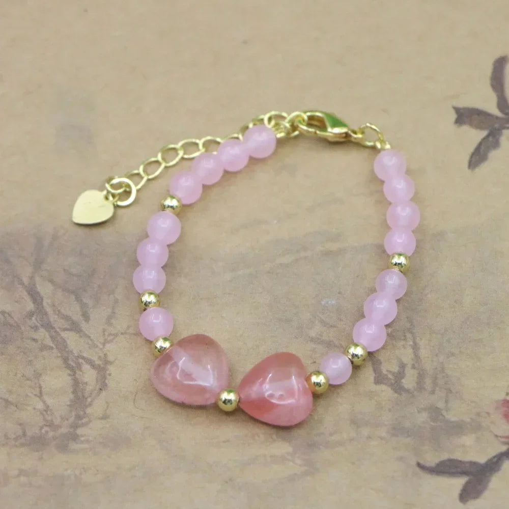 Natural Stone Bead Bracelet for Girls - High Quality Lobster Clasp Jewelry Gift - ZOOMNSTORE