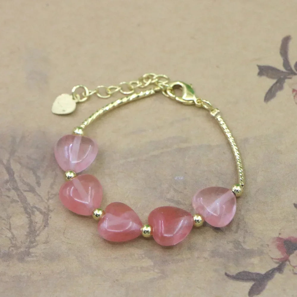 Natural Stone Bead Bracelet for Girls - High Quality Lobster Clasp Jewelry Gift - ZOOMNSTORE