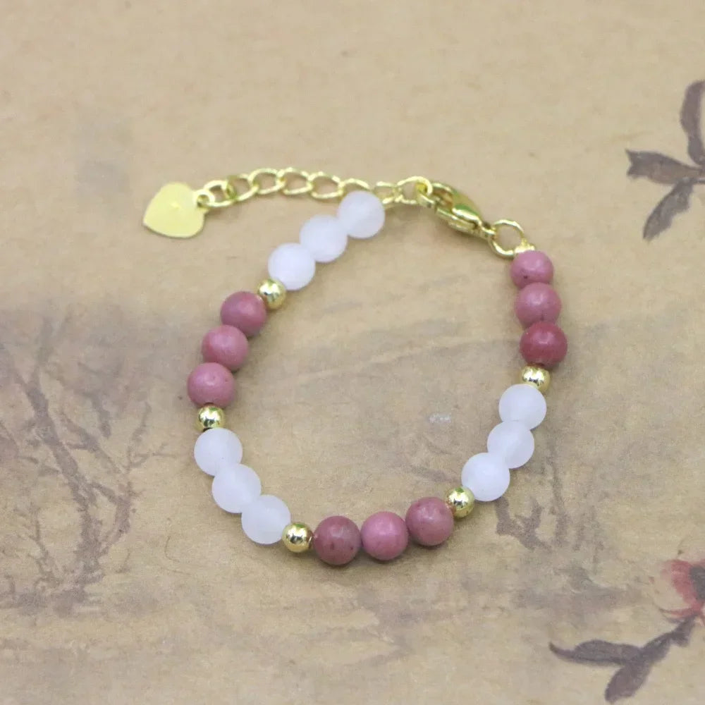 Natural Stone Bead Bracelet for Girls - High Quality Lobster Clasp Jewelry Gift - ZOOMNSTORE